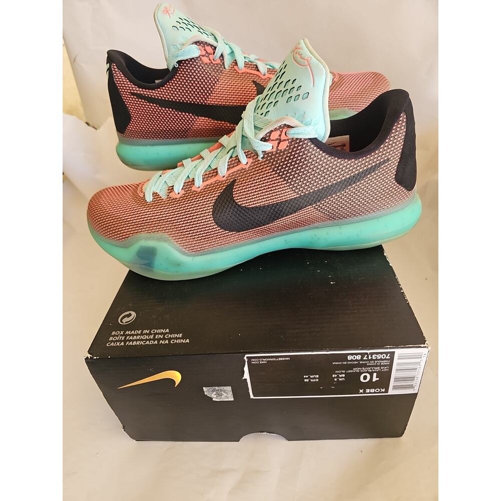 Nike Kobe Bryant X 10 Easter Basketball Shoes Mens 05317-808 Lava Sunset Glow
